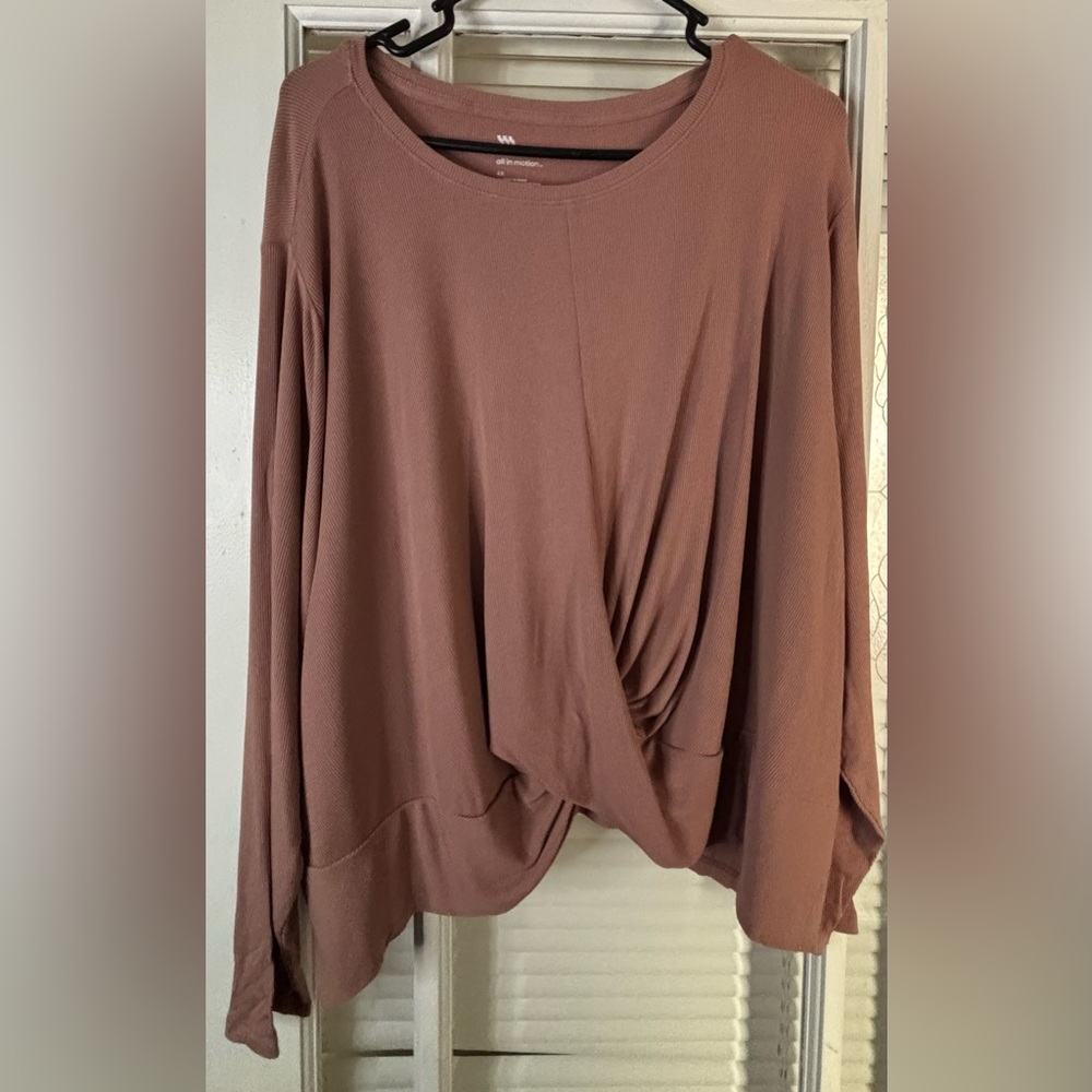 All in motion Dusty Rose Long Sleeve Blouse-Size 4x